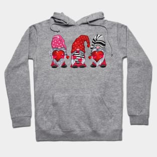Three Gnomes Holding Hearts Valentine's Day Shirt Hoodie